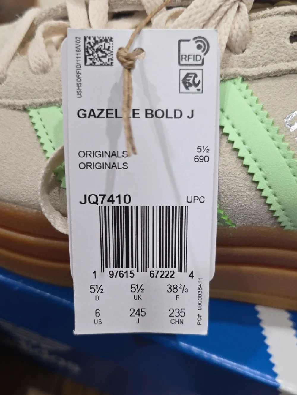 Adidas GAZELLE Platforom Cream Suede Sneakers Gum Bottoms Men's 6/ Women's 7.5 - Picture 7 of 8